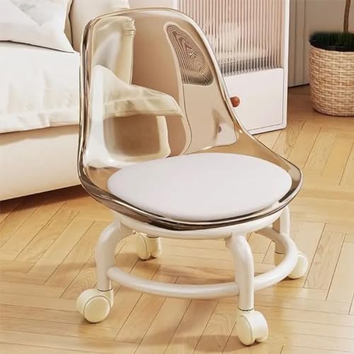 KeephenEU Acryl -Rollinghocker mit 360 -Grad -rotierenden Rädern für Home Office Comfort Moderner und vielseitiger Sitz für Fitness und Sport Innovate von KeephenEU