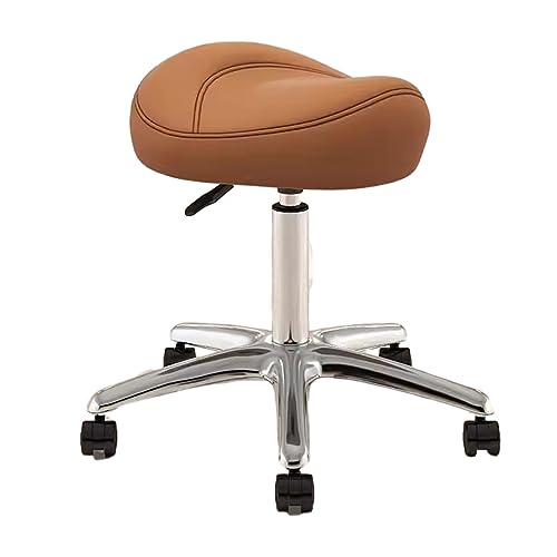 KeephenEU Einstellbare Höhe Sattel -Bürostuhl für Zahnhygieniker und Künstler Rollinghocker mit Metall Salonsitz 360 ° Drehkradbraun Innovate KeephenEU Einstellbare Höhe Sattel -Bürostuhl für Zahnhygieniker und Künstler Rollinghocker mit Metall Salonsitz 360 ° Drehkradbraun Innovate von KeephenEU
