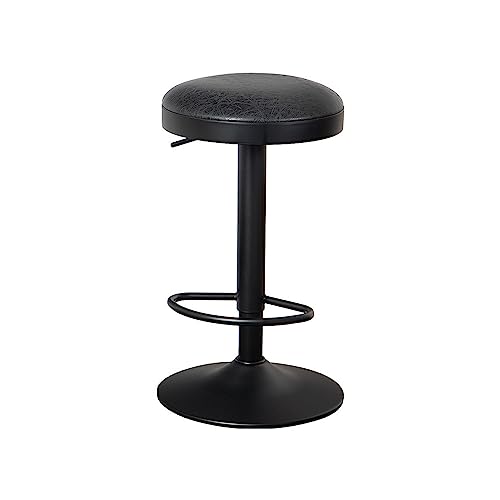 KeephenEU Einstellbarer Schwenkstangenhocker Set von 1 | Bequemer runder Ledersitz | Langlebige Metallbasis & Fußstütze | Solides Luxus -Look - moderner stilvoller Stuhl Innovate von KeephenEU