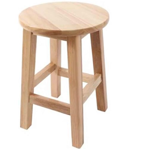 KeephenEU Massivholz tragbarer runder Hocker für Schlafzimmer und Couchtisch kleines und einfaches Design (Naturholz 30 * 45 cm) Innovate von KeephenEU