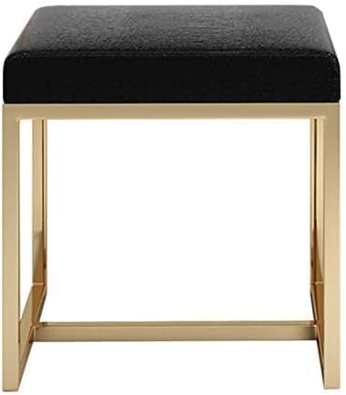 KeephenEU Moderne Edelstahl -Rahmen -Schminktischhocker für Schlafzimmer und Wohnzimmer kreativer Schuhbank mit Klavierhocker Design Fußhocker Stuhl Ruhe für Büro in schwarzer Farbe Innovate von KeephenEU