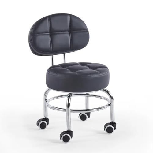 KeephenEU Moderner Leder -Rollhocker für Home Office mit Rückenunterstützung und niedriger Rückenlehne Innovate von KeephenEU