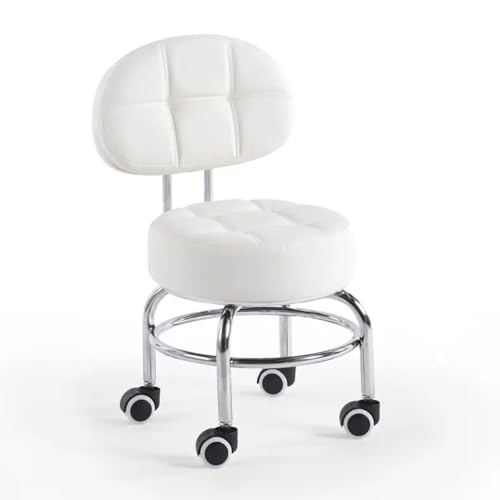 KeephenEU Moderner Leder -Rollhocker mit Rückenunterstützung für Home Office und Garten Innovate von KeephenEU