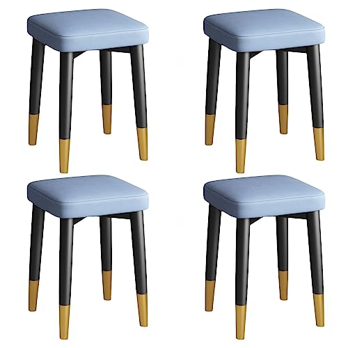 KeephenEU Set von 4 Metallstapelhocker mit X -Form -Anschluss -Anti -Schlupf -Fußpolster und gepolstertem Sitz Rückenfreie stapelbare Hocker für das Essen oder den Heimzimmern Gebrauch von KeephenEU