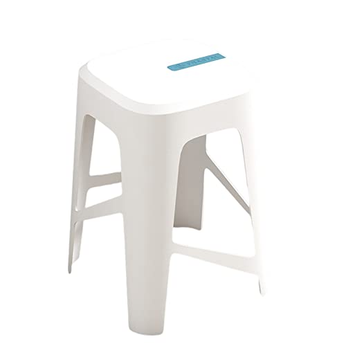KeephenEU Set von 4 tragbaren stapelbaren Plastikhodern Rückenfreie Quadratstangenhocker mit Nicht -Fuß -Matte ideal für Heimküchenbistro und Büro. Verwenden Sie weiße Farbe Innovate von KeephenEU