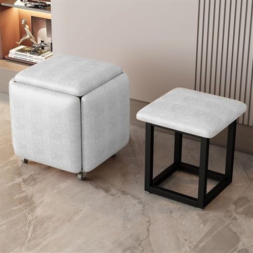 KeephenEU Stuhlwürfel - Würfelsitz mit Wirbelrollen | Stapelbarer Hocker für Wohnzimmer & Schlafzimmer | Bewegliche Rollstuhlstuhl Innovate von KeephenEU