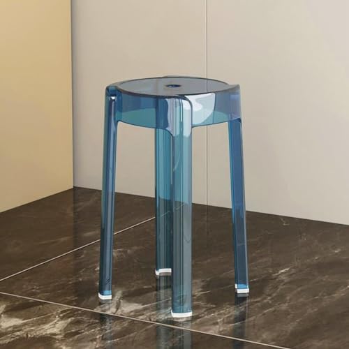 Moderne stapelbare klare Acryl -Barhocker für Innen- und Außen- und Outdoor -Verwendung stilvoller Rückenless Küchenterrasse für Badezimmer Schlafzimmer und Essblau -Farboption verfügbar innovate von KeephenEU