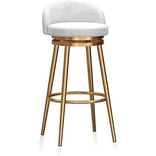 Velvet Schwenkbarhocker mit goldenen Metallbeinen Counterhöhe 65 cm Stütze 250 kg weicher gepolsterter Sitz 360 ° Rotation Stylish Home Kitchen Island Möbel Innovate von KeephenEU