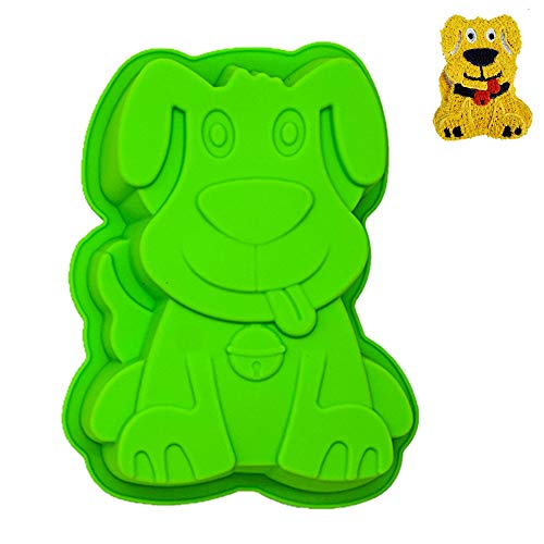 KeepingcooX Pup Puppy Dog Silikon Kuchenform zum Backen Kuchen - Hund Backform | Schokolade Mousse-Kuchen DIY, Welpe Hündchen Form | Geburtstagstorte Pfanne für Kinder, 20 x 4 x 16 cm von KeepingcooX