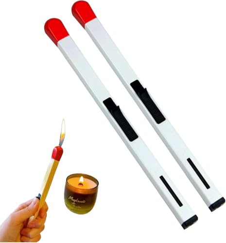 Keeplus 2Stk Big Match Lighter Stick, Giant Matchstick Lighter, Winddicht, Nachfüllbar, Gas, Camping, Grillen, Kerzen, Klassisch, Weiß Keeplus 2Stk Big Match Lighter Stick, Giant Matchstick Lighter, Winddicht, Nachfüllbar, Gas, Camping, Grillen, Kerzen, Klassisch, Weiß von Keeplus