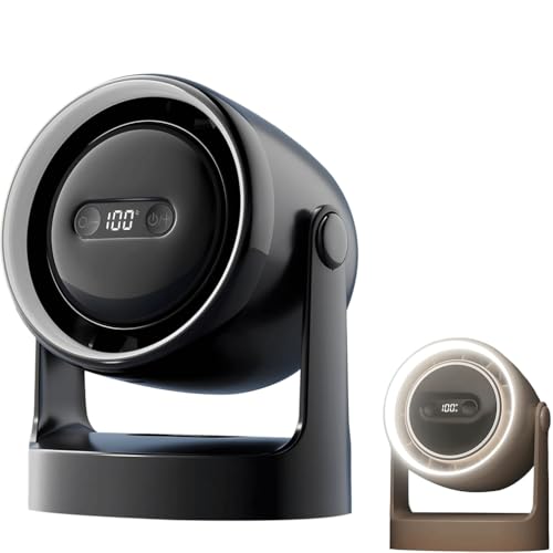 3-in-1 LED Light & Built-in Aromatherapy Diffuser Silent Mini Fan, USB Ventilator, Ventilator klein Tischventilator mit 3 Geschwindigkeiten, Desk Fan Mini Ventilator Leise für Zuhause, Büro (Schwarz) von Keeplus