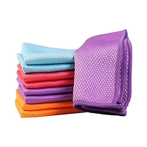 5stk Streak Free Miracle Cleaning Cloths Reusable, Mikrofasertücher,Fischschuppen Lappen Wiederverwendbar Nanoscale Streak-free Cleaning Cloths,Streifenfreie Allzweck Mikrofasertücher, Zufällige Farbe von Keeplus