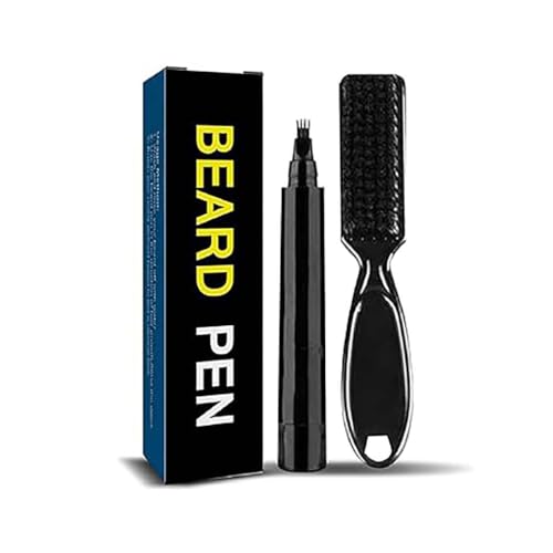 Diamalfi Pencil, Beard Pencil Filler for Men, Bartfüllstift-Set, wasserdicht, Bartfüllstift, Bürste, Bartverstärker, Schnurrbart, Formwerkzeug, Pinsel zum Konturieren realistischer Bart (Schwarz) von Keeplus