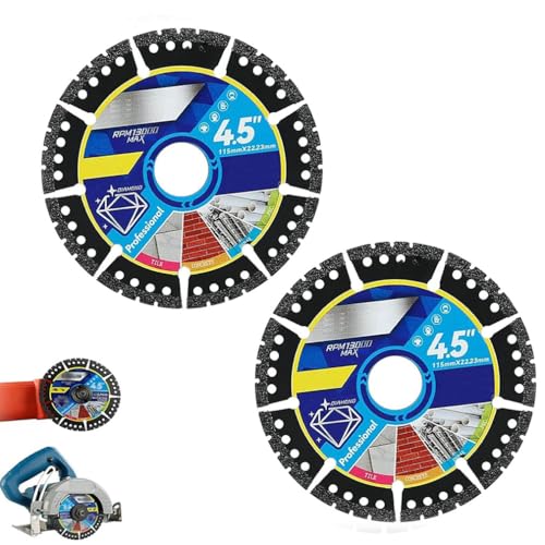 Diamond Multi-Purpose Saw Blades, 4.5 Inch Angle Grinder Cutting Disc, Multi Material Diamanttrennscheiben, Diamond Metal Wheel Trennscheibe, universal Trennscheibe für Stein, Beton, Granit (2Stk) von Keeplus