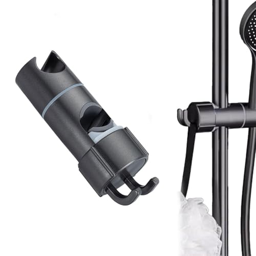 Handheld Shower Head Holder,Handbrause Halterung Verstellbarer Durchmesser,360° drehbar Brausehalter,Universal Handbrause Halterung,verstellbar Duschhalterungs, ABS Handbrauses Halterungs (Schwarz) von Keeplus