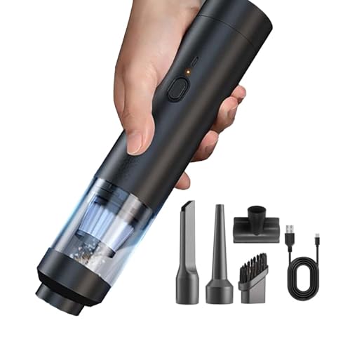 Kabelloser Autostaubsauger mit hoher Leistung, Handstaubsauger 4-in-1-Mini-Luftgebläsepumpe, Akku-Autostaubsauger, Mini Auto Staubsauger, Tragbarer Staubsauger für Auto, Bürotisch von Keeplus