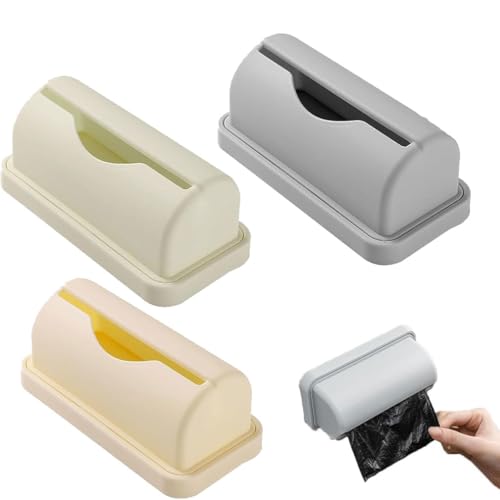 Keeplus 3 Stück Garbage Bag Dispenser for Inside Trash Can, Trash Can Liner Dispenser Stick on Bottom, Müllsack Organisator Wand, Mülltütenhalter Müllsackhalter Wand, Müllsackständer für Küche von Keeplus