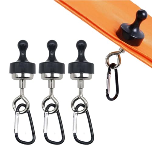Keeplus Mehrzweck-Magnetzeltaufhänger, Magnethalterung Rund Magnet Magnetische Haken, Abnehmbar Camping Magnethaken, Magnethaken Extra Stark, Magnetischer Haken für Camping Garage Küche Büro (3Stk) von Keeplus