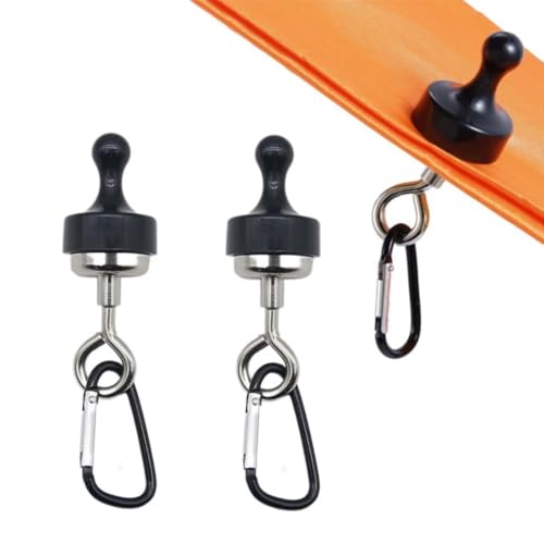 Keeplus Mehrzweck-Magnetzeltaufhänger, Magnethalterung Rund Magnet Magnetische Haken, Abnehmbar Camping Magnethaken, Magnethaken Extra Stark, Magnetischer Haken für Camping Garage Küche Büro (2Stk) von Keeplus