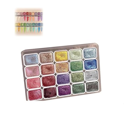 Kolorful - Powder Mineral Pearl Pigment Art Watercolor, Forestry Shifting Watercolor Painting Set, Aquarellmalerei Set,Aquarellfarben Set,Farben in Tragbarer Box,Wasserfarben with Aquarellpapier (B) von Keeplus