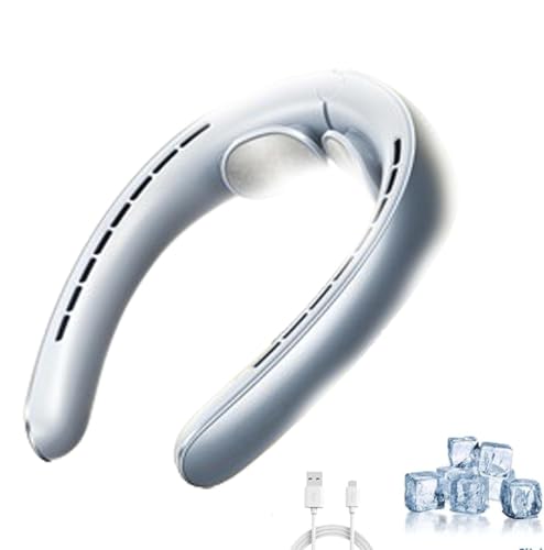 Libiyi Ribili Cooling Ace, Rtako Portable Neck Fan, Miglife Cooling Ace, Tragbarer Nackenventilator,Hals Ventilator Wiederaufladbarer,3 Geschwindigkeiten USB Ventilator Leise Mini Ventilator (Blau) von Keeplus