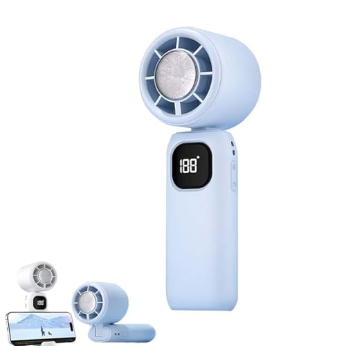Mini Foldable Cooling Fan, Handventilator, Tragbarer Mini Ventilator, Kleiner Ventilator mit Lanyard, Hand Ventilatoren Mit 100 Geschwindigkeitsstufen, Faltbarer USB-Ventilator für Outdoor (Blau) von Keeplus