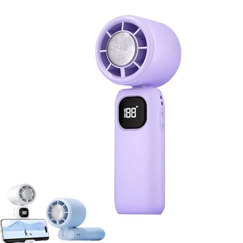 Mini Foldable Cooling Fan, Handventilator, Tragbarer Mini Ventilator, Kleiner Ventilator mit Lanyard, Hand Ventilatoren Mit 100 Geschwindigkeitsstufen, Faltbarer USB-Ventilator für Outdoor (Lila) von Keeplus