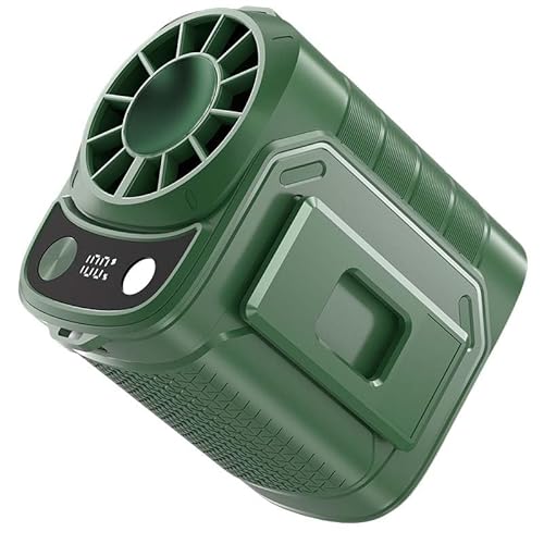 Multi-Function Waist-Mount Portable Fan,3-in-1 Taillen Clip Ventilator,5 eschwindigkeitsstufen,Klein Ventilator mit Clip,Aufladbarer Waist Fan Mit LED Licht,Tragbarer Ventilator für Outdoor (Grün) von Keeplus