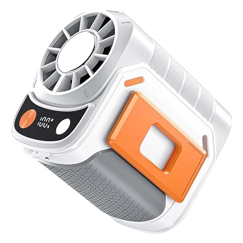 Multi-Function Waist-Mount Portable Fan,3-in-1 Taillen Clip Ventilator,5 eschwindigkeitsstufen,Klein Ventilator mit Clip,Aufladbarer Waist Fan Mit LED Licht,Tragbarer Ventilator für Outdoor (Weiß) von Keeplus