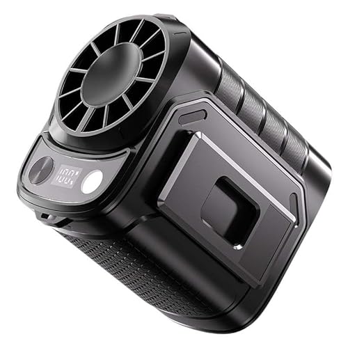 Multi-Function Waist-Mount Portable Fan,3-in-1 Taillen Clip Ventilator,5 eschwindigkeitsstufen,Klein Ventilator mit Clip,Aufladbarer Waist Fan Mit LED Licht,Tragbarer Ventilator für Outdoor (Schwarz) Multi-Function Waist-Mount Portable Fan,3-in-1 Taillen Clip Ventilator,5 eschwindigkeitsstufen,Klein Ventilator mit Clip,Aufladbarer Waist Fan Mit LED Licht,Tragbarer Ventilator für Outdoor (Schwarz) von Keeplus