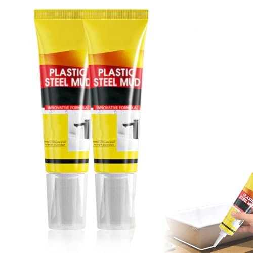 Multifunctional Waterproof White Caulk with Scraper,Fliesenreparaturset,Fugenkitt Reparatur,Emaille Reparatur,Wasserdichtes Und Auslaufsicheres Keramik Reparatur Set, Waschbecken Reparaturset (2PCS) von Keeplus