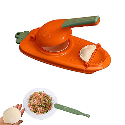 Neuer 2-in-1-Knödelformdruck, Dumpling Maker Knödel, Knödelform für den Haushalt, Teigtaschenformer, Dumpling Maker, Knödel Schimmel Ravioli Mold, Schnell & Bequem zur Herstellung vonKlöß (Orange) von Keeplus