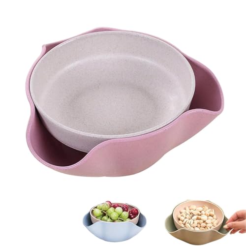 Shell Collecting Snack Bowl,Pistachio Bowl with Shell Storage,Muschel Sammeln Snack Bowl,Pistazienschale mit Shell Lagerung,Pistazienschale mit Stauraum,Dish Nuss Bowl,Snack -Serviergericht (Rose) von Keeplus