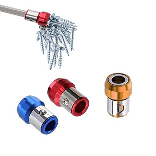 Spicanalogy Screwdriver Head Magnetic Ring, Magnetic Screw Ring, Schraubendreher Kopf Magnetring, Metall Magnetischer Schraubenring Abnehmbar Screwdriver Head Magnetic Ring für 1/4-Zoll Bits (3Stk) von Keeplus