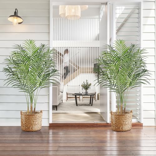 Keeplush Künstliche Pflanzen groß 120cm Kunstpflanze im Topf Plastik Künstliche Palme wie echt Fake Pflanzen deko für Wohnzimmer Balkon Schlafzimmer Büro Perfektes Einweihungsgeschenk (2 Pack) von Keeplush