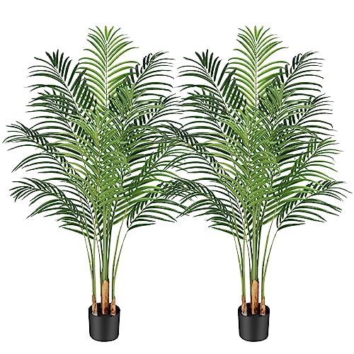 Keeplush Künstliche Pflanzen groß 150cm Kunstpflanze im Topf Plastik Künstliche Palme wie echt Fake Pflanzen deko für Wohnzimmer Balkon Schlafzimmer Büro Perfektes Einweihungsgeschenk (2 Pack) von Keeplush