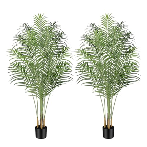 Keeplush Künstliche Pflanzen groß 170cm Kunstpflanze im Topf Plastik Künstliche Palme wie echt Fake Pflanzen deko für Wohnzimmer Balkon Schlafzimmer Büro Perfektes Einweihungsgeschenk (2 Pack) von Keeplush