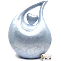Hellblaue Perle Tropfen- Urne Mit Hellblauem Herz Für Menschliche Asche - Gedenkurne Personalisierte Beerdigungsurne Asche-Urne von KeepsakeCompanyStore