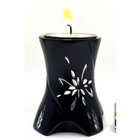 Keepsake Company's Teelicht Feuerbestattung Urne in Jade Black Farbe Und Girlanden Gravur Design von KeepsakeCompanyStore