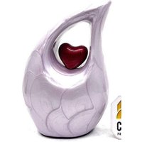 Lavendel Teardrop Mini Urne Mit Rotem Herz Für Menschliche Asche - Erinnerungsurne Trauerurne Gedenkurne von KeepsakeCompanyStore