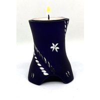 Teelicht-Urne Von Keepsake Company in Der Farbe Aubergine Mit Funkelndem Gravurdesign von KeepsakeCompanyStore