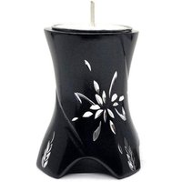 Teelicht-Urne Von Keepsake Company in Der Farbe Jade-Schwarz Mit Girlandengravur von KeepsakeCompanyStore