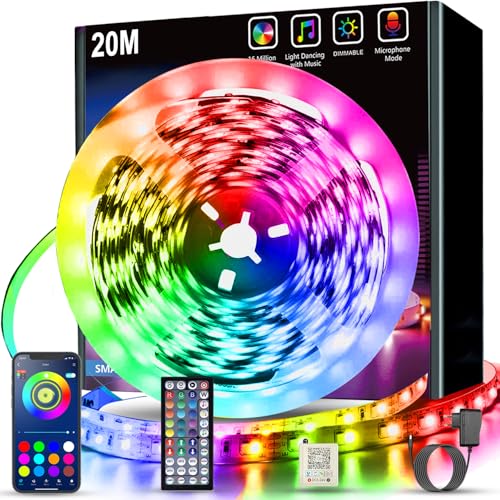 Keepsmile LED Strip 20m, RGB LED Streifen with Remote & Bluetooth APP Control,Timer Setting,Dimmable Led Lichtband Music Sync Colour Changing LED Lichterkette for Gaming Zimmer Deko (1 Rolls of 20 m) Keepsmile LED Strip 20m, RGB LED Streifen with Remote & Bluetooth APP Control,Timer Setting,Dimmable Led Lichtband Music Sync Colour Changing LED Lichterkette for Gaming Zimmer Deko (1 Rolls of 20 m) von Keepsmile