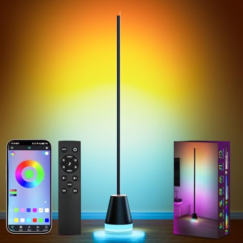 Keepsmile Smart Corner Stehlampe wohnzimmer,Helle stehlampe dimmbar für Schlafzimmer mit Musik Sync,16 Millionen Farben wechselnde RGB LED lampe mit Fernbedienung und APP Keepsmile Smart Corner Stehlampe wohnzimmer,Helle stehlampe dimmbar für Schlafzimmer mit Musik Sync,16 Millionen Farben wechselnde RGB LED lampe mit Fernbedienung und APP von Keepsmile