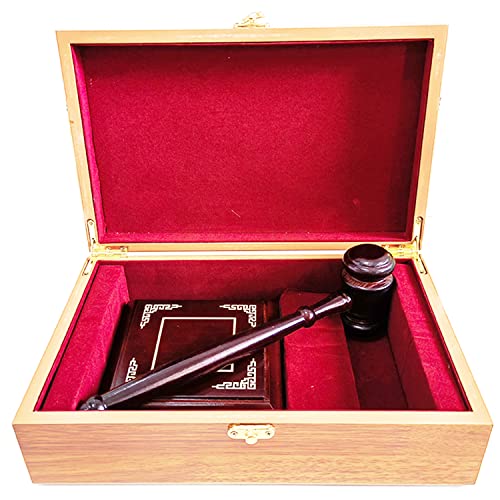 Deluxe Hammer und Block Set – Perfektes Geschenk für Richter oder Gerichtssaal – Hochwertige Holz-Gavels von Keesoon