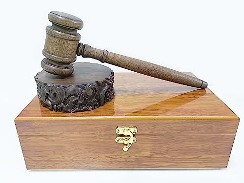 Einzigartiges Design Hammer und Block-Set – Geschenk für Richter, Anwalt oder Auktions-Enthusiasten – Massivholz-Design Geschenk-Set von Keesoon