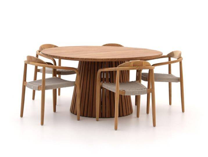 Bellagio Berbaro/Santa Severina ø150 cm Gartenmöbel-Set 6-Teilig Stapelbar von Keessmit Gartenmöbel