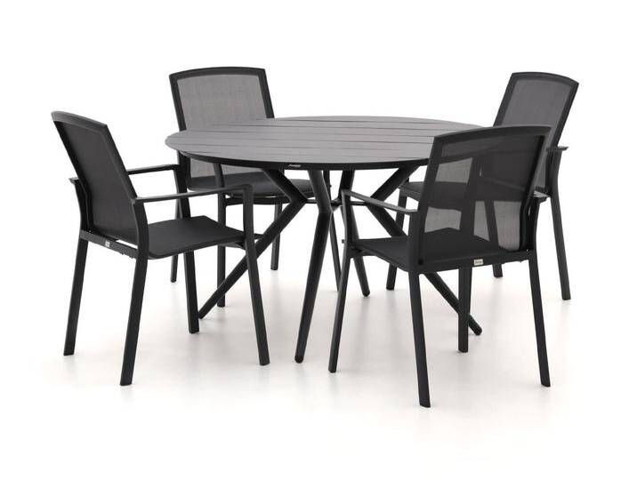 Bellagio Dranera/Sora ø 127 cm Gartenmöbel-Set 5-teilig stapelbar von Keessmit Gartenmöbel