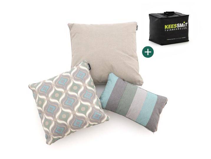 Dekokissen Set Retro Waves Taupe von Keessmit Gartenmöbel