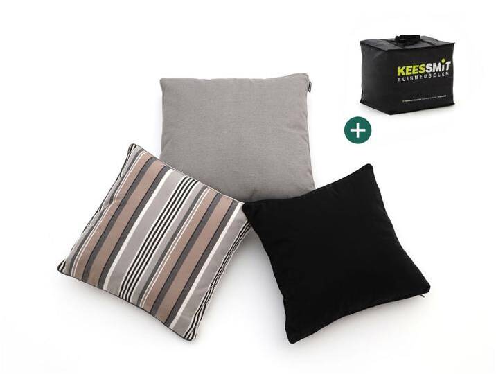 Dekokissen Set Timeless Stripe Natural von Keessmit Gartenmöbel